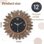 Rustic Boho Sunburst Wall Clock - 12 Inch