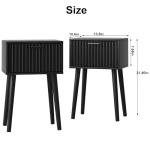 Set of 2 Modern Nightstands with Fluted Door