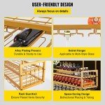 Gold Adjustable Hanging Wine Glass Rack Rack