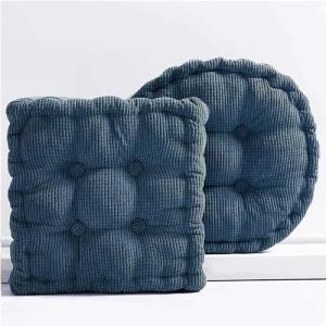 Blue Corduroy Meditation Floor Pillows 2-Pack