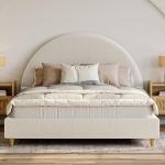 Boucle Cloud Queen Bed Frame with Arch Headboard