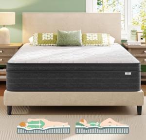 Cooling Hybrid Queen Mattress for Back Pain Relief