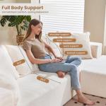 Beige L-Shaped Modular Sectional Sofa with Ottoman