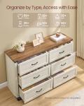 6-Drawer Rustic White Dresser and TV Stand
