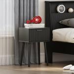 Set of 2 Modern Nightstands with Fluted Door