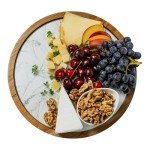 12" Acacia Wood Lazy Susan with Marble Glass Plate