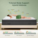 Cooling Hybrid Queen Mattress for Back Pain Relief