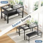 DUMOS 4-Person Dining Table Set with Bench