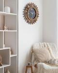 Rustic Boho Sunburst Wall Clock - 12 Inch