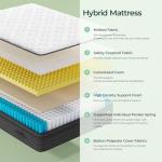 Cooling Hybrid Queen Mattress for Back Pain Relief