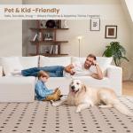 Beige L-Shaped Modular Sectional Sofa with Ottoman