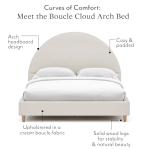 Boucle Cloud Queen Bed Frame with Arch Headboard