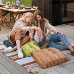 Blue Corduroy Meditation Floor Pillows 2-Pack