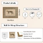 Vintage Leopard Wall Art for Living Room Decor