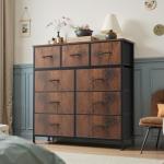 9 Drawer Fabric Chest Organizer with Wood Top