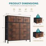 9 Drawer Fabric Chest Organizer with Wood Top