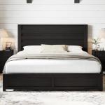 Farmhouse King Size Bed Frame with Fluted Headboard