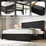 Farmhouse King Size Bed Frame with Fluted Headboard