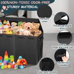 Large Collapsible Toy Box with Dividers - Black