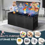 Large Collapsible Toy Box with Dividers - Black