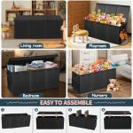 Large Collapsible Toy Box with Dividers - Black