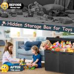 Large Collapsible Toy Box with Dividers - Black