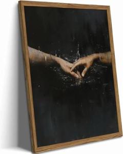Moody Gothic Holding Hands Canvas Wall Art