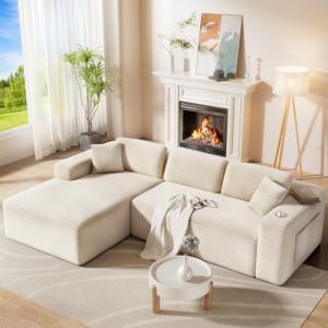 Beige Cloud Modular Sectional Couch with Chaise