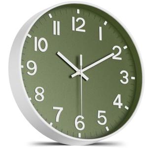 Olive Green 8-Inch Modern Minimalist Wall Clock