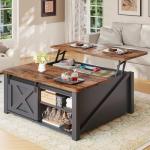 Lift Top Coffee Table with Storage – Black
