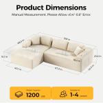 Beige Cloud Modular Sectional Couch with Chaise