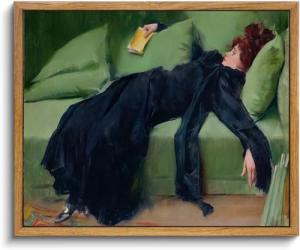 Vintage Art Mural of Victorian Dance Debutante