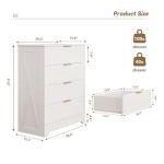 White 4-Drawer Chest with Gold Handles