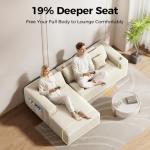 Beige Cloud Modular Sectional Couch with Chaise