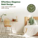 Olive Green 8-Inch Modern Minimalist Wall Clock
