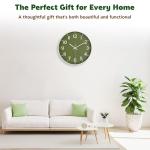 Olive Green 8-Inch Modern Minimalist Wall Clock