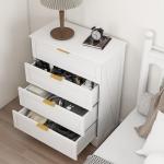 White 4-Drawer Chest with Gold Handles