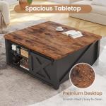 Lift Top Coffee Table with Storage – Black