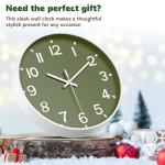 Olive Green 8-Inch Modern Minimalist Wall Clock