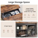 Lift Top Coffee Table with Storage – Black