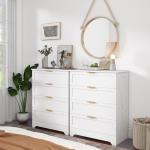 White 4-Drawer Chest with Gold Handles