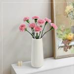 White Ribbed Ceramic Vase for Minimalist Decor