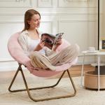 DUMOS Comfy Faux Fur Saucer Lounge Chair