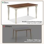 LUXOAK 6-Piece Solid Wood Farmhouse Dining Set