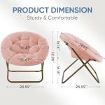 DUMOS Comfy Faux Fur Saucer Lounge Chair