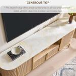 70" Fluted TV Stand with Faux Marble Top