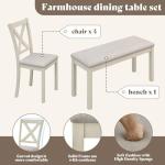 LUXOAK 6-Piece Solid Wood Farmhouse Dining Set