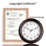 Silent Battery Operated Vintage Wall Clock - Bronze