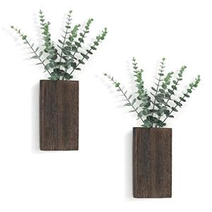 2 Pack Wood Wall Planter Vase Set