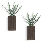 2 Pack Wood Wall Planter Vase Set